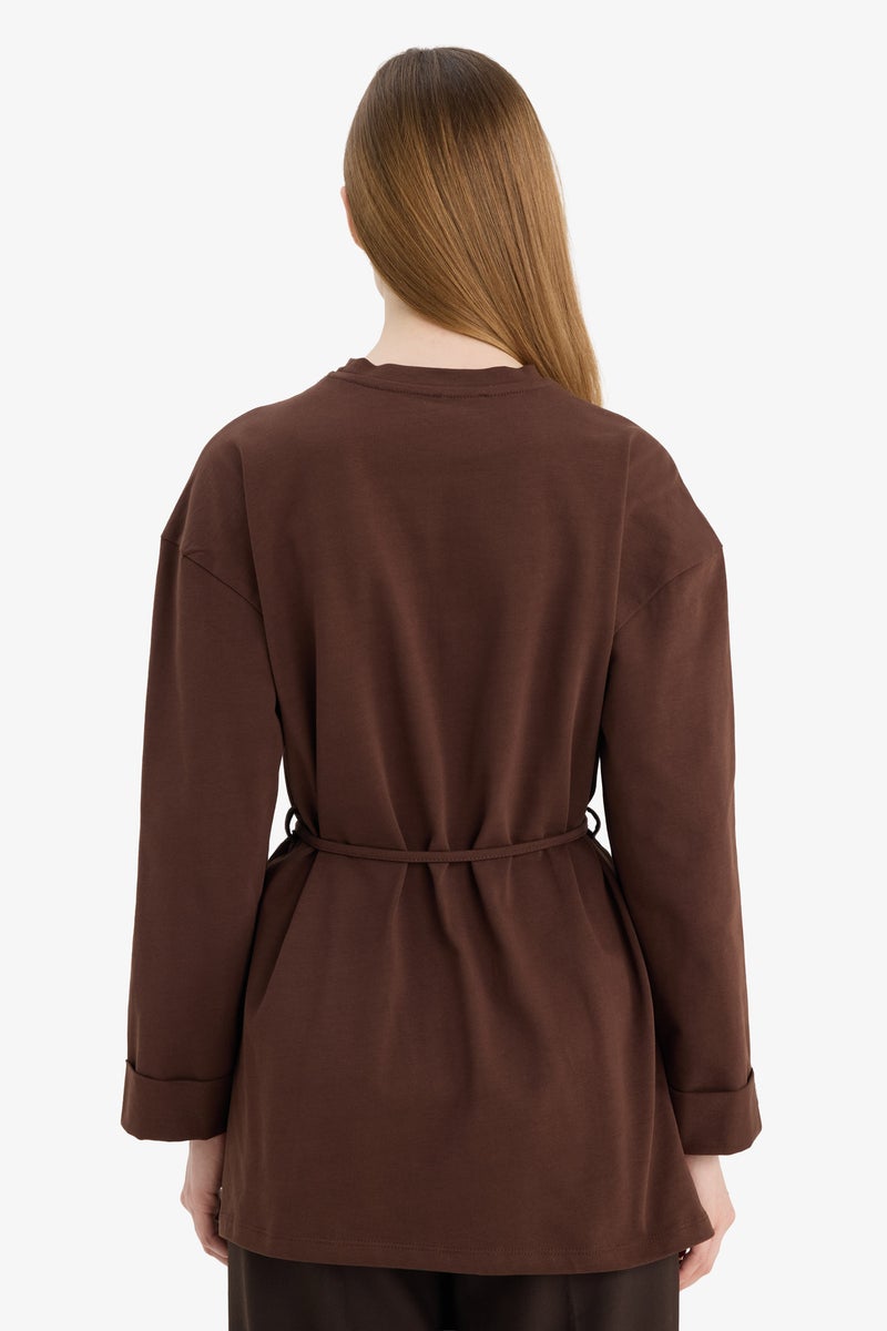 ديفاكتو تونيك كم طويل قصة فضفاضة برباط - Image 5